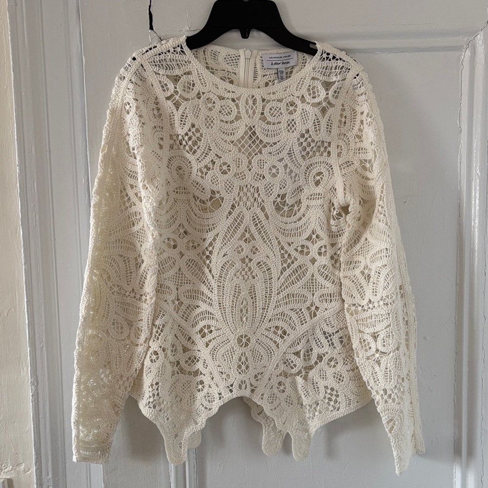 & Other Stories Lace Peplum Top